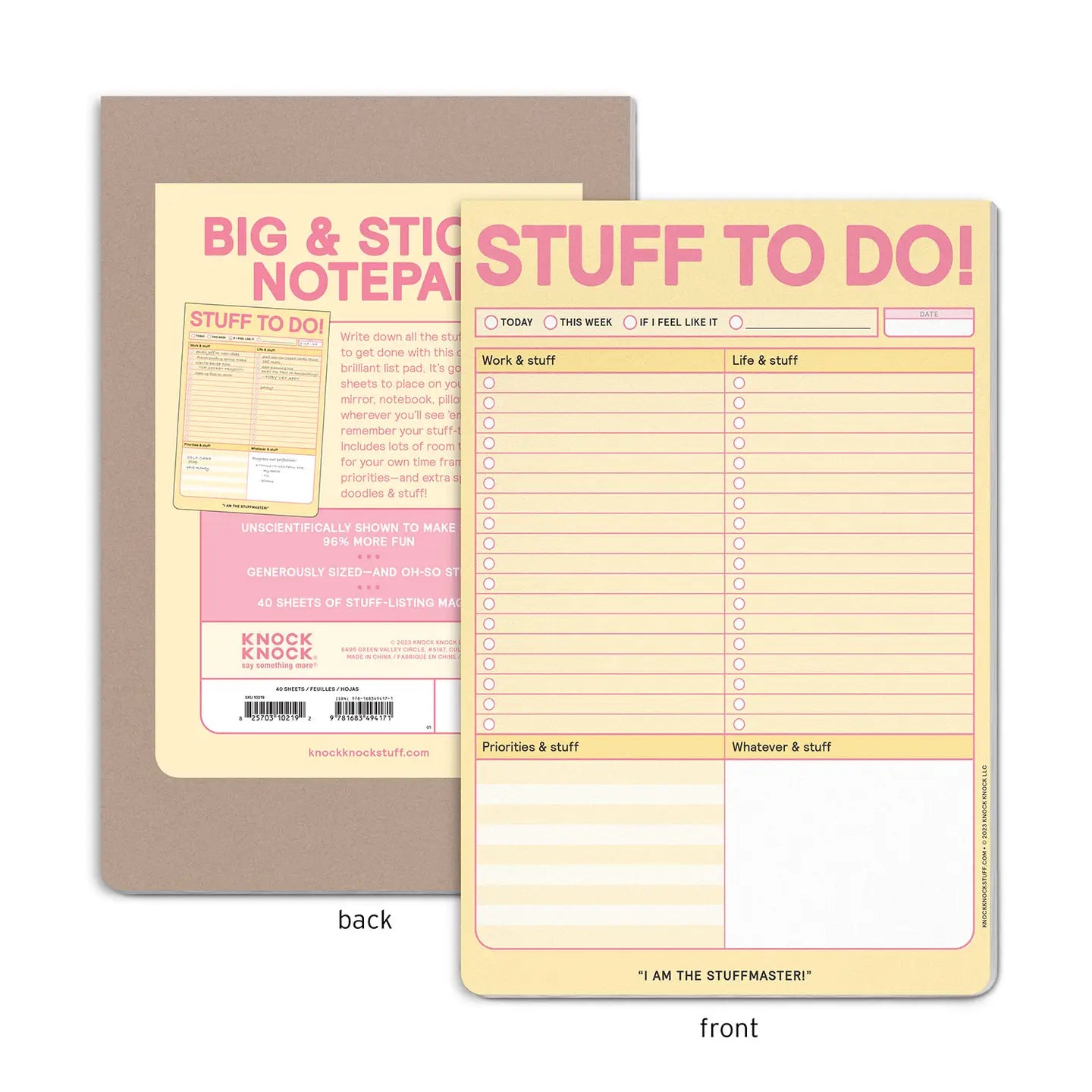 Stuff To Do Sticky Notepads