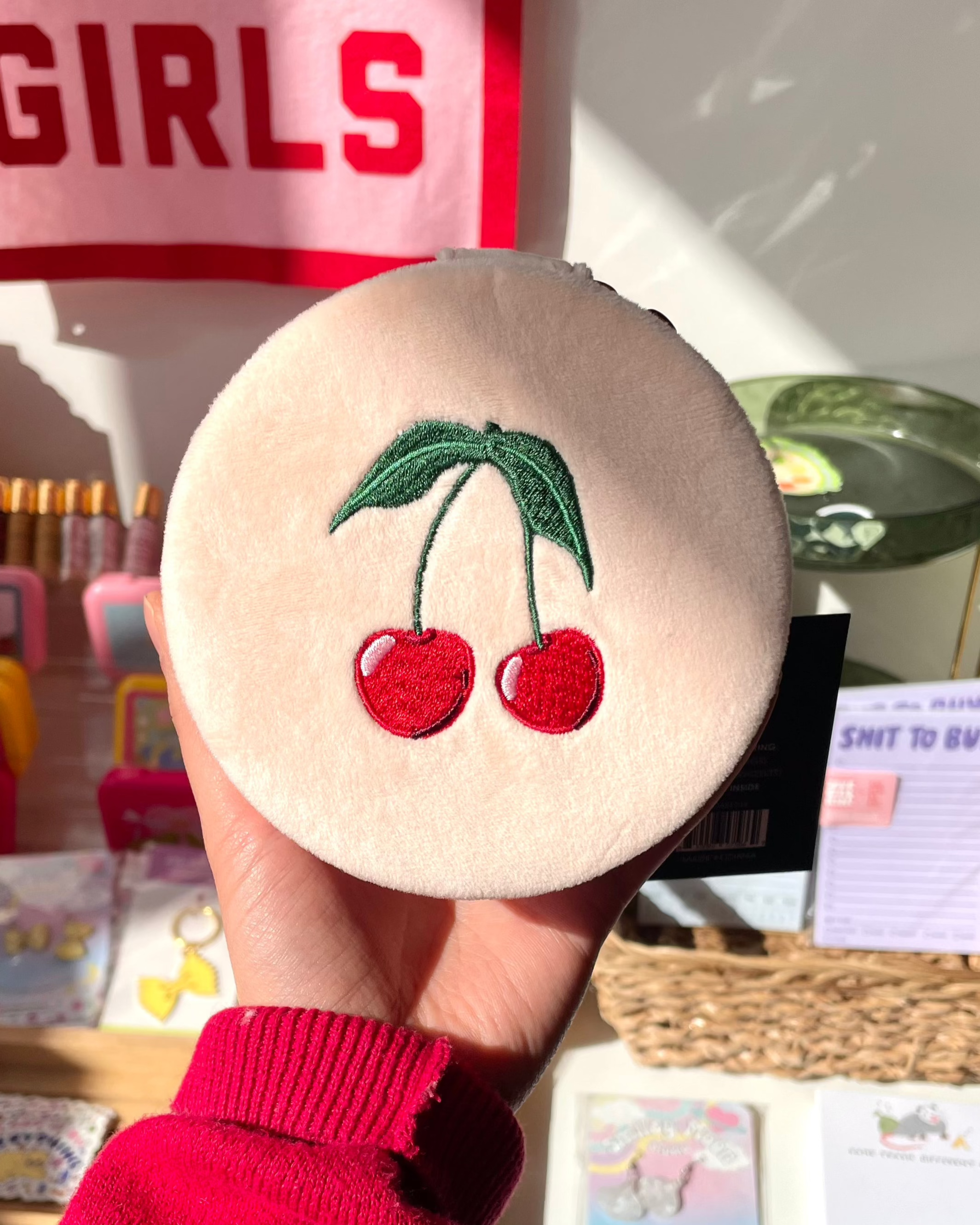 Velvet Jewelry Case - Cherries