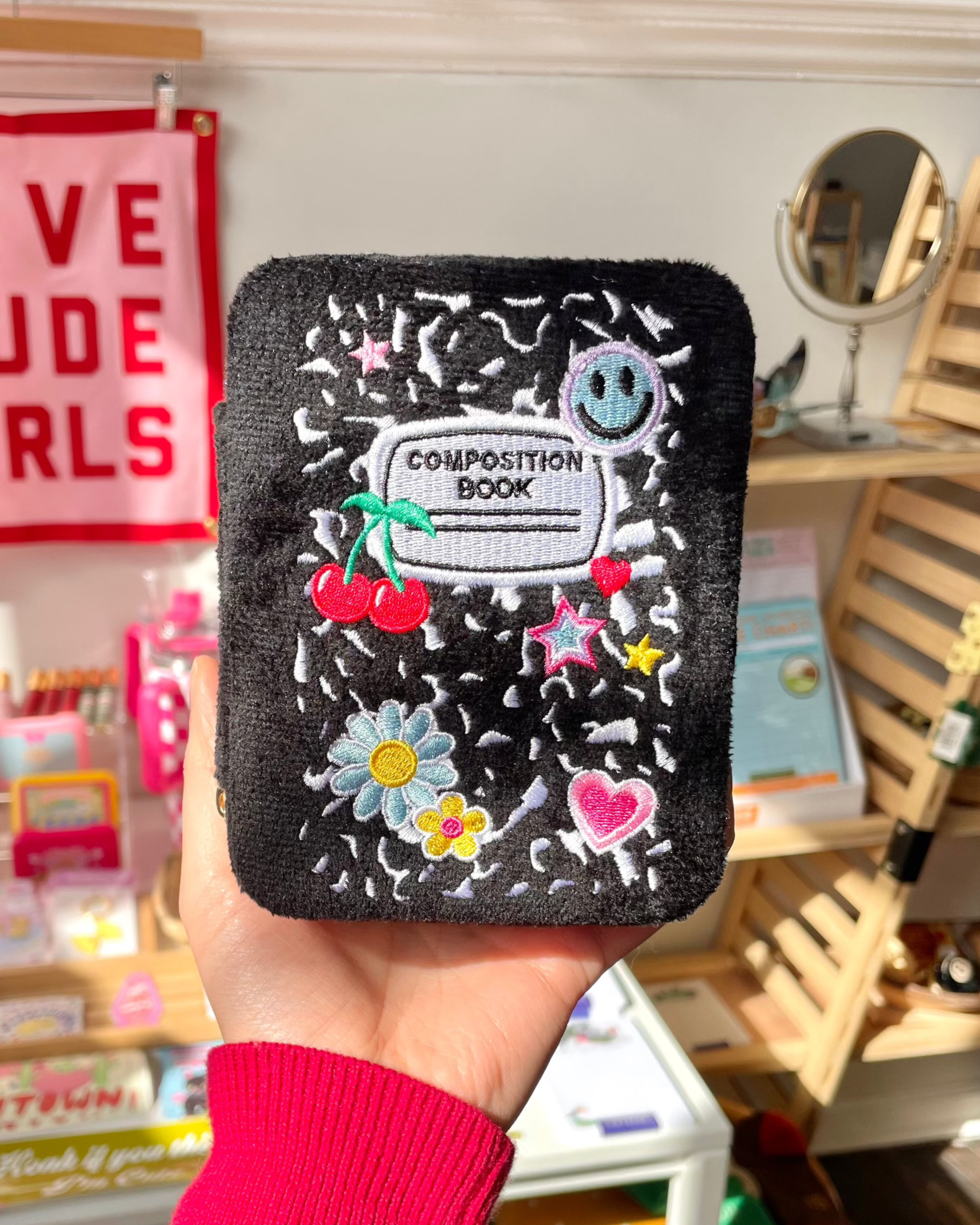 Velvet Jewelry Case - Composition Book