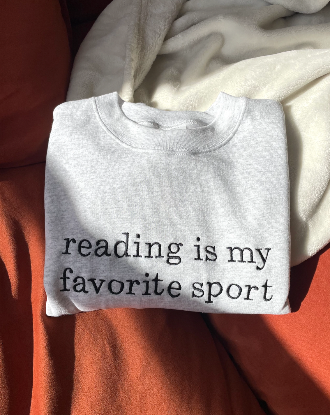 Reading is my favorite sport sweatshirt - light ash gray