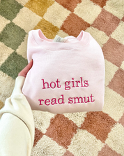 hot girls read smut sweatshirt - light pink