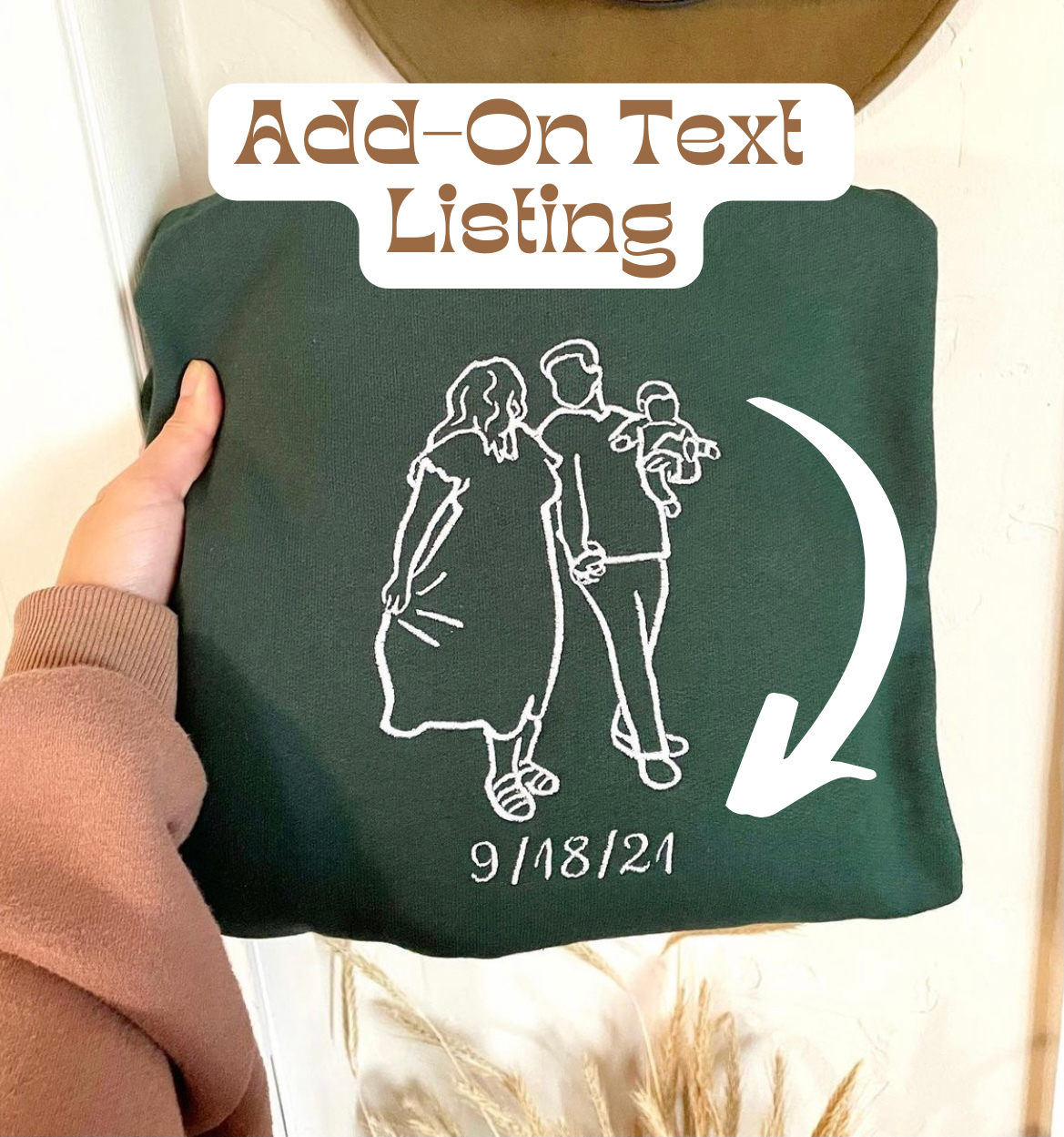 Customize it! Embroidered Add-On Text (Sleeve or Bottom of outline)