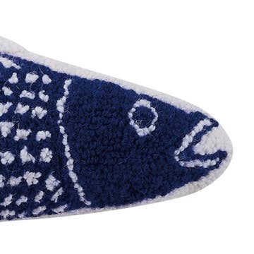 Striped Bass Wool Hook Pillow