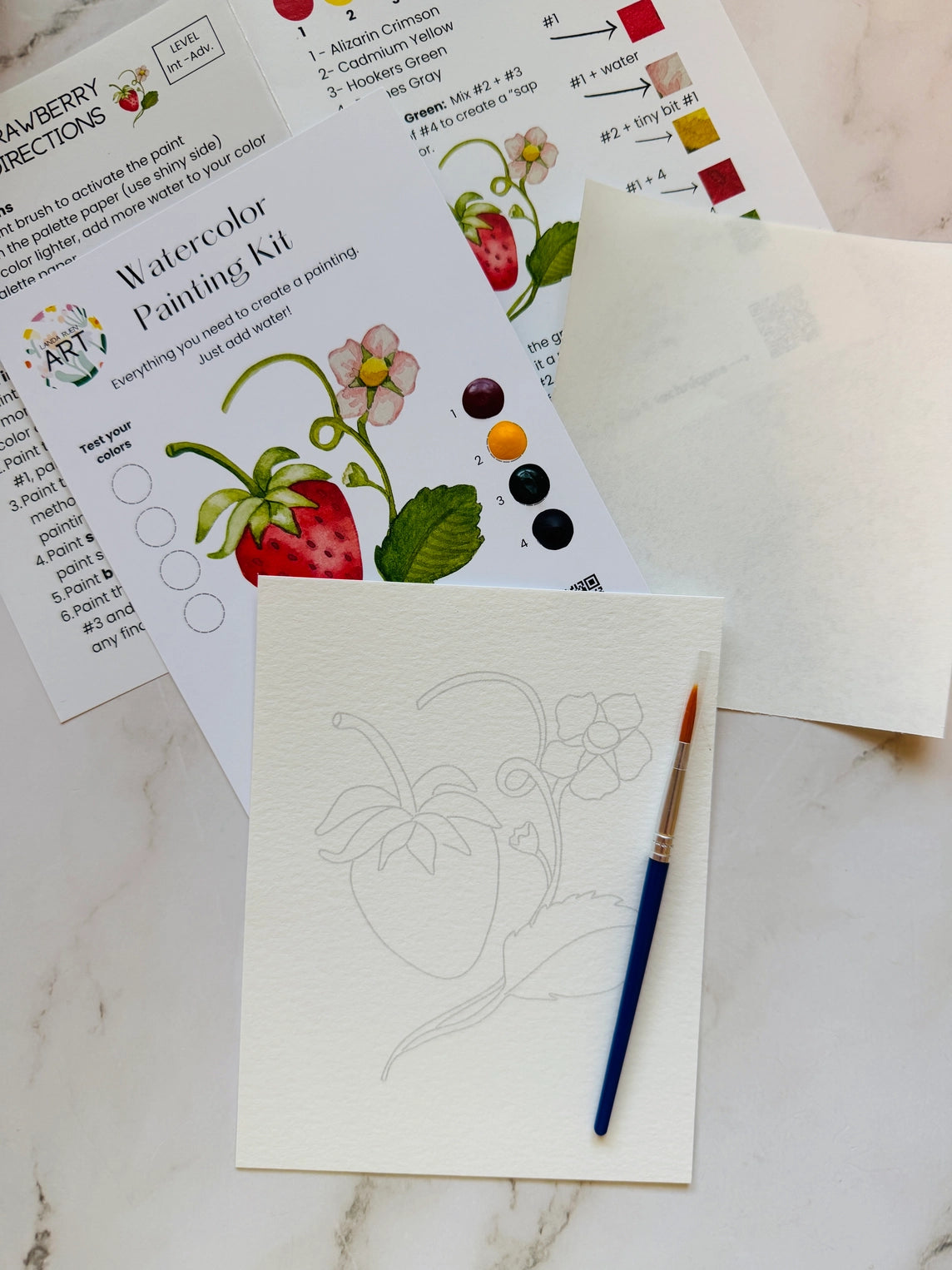 Strawberry Mini Watercolor Kit