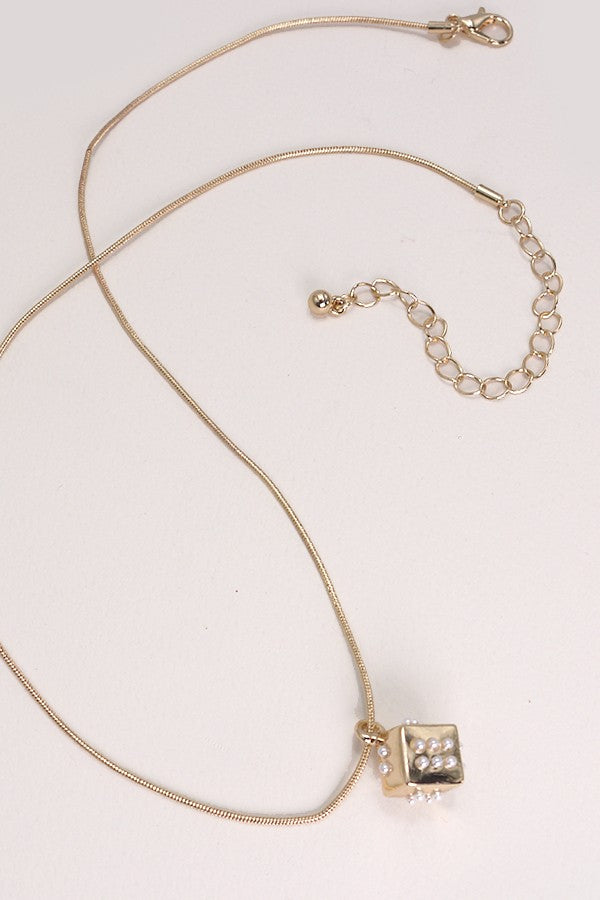 Dice Gold Charm Necklace