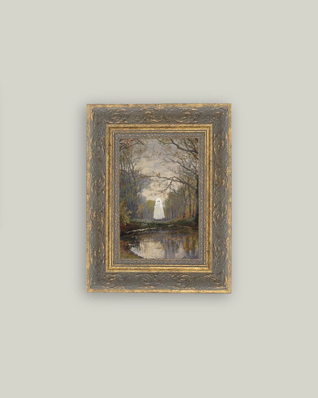 Ghost in the Woods Framed Antique Art: 5x7