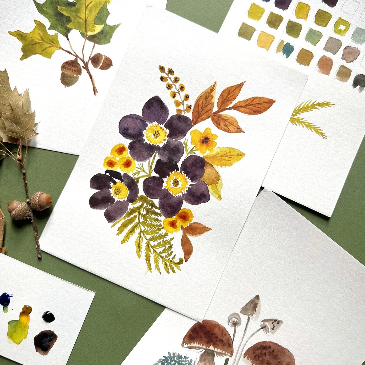 Watercolor Painting Kit : Woodland Botanicals