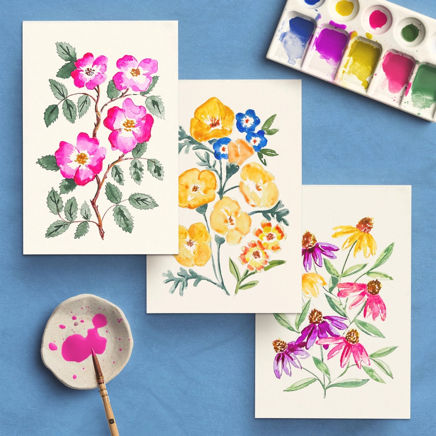 Watercolor Painting Kit : Wildflowers No.1