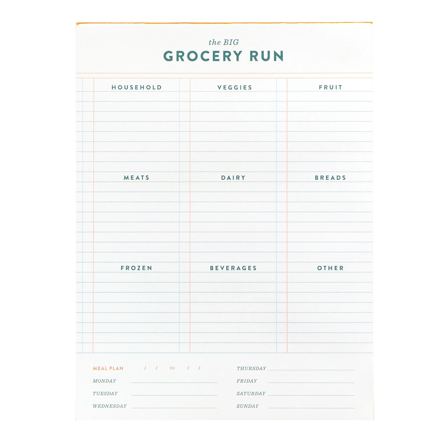 Big Grocery Run Weekly Notepad