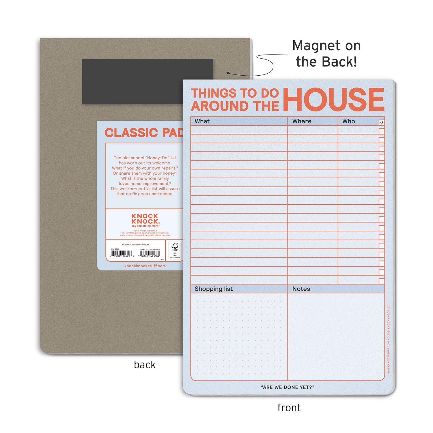 Around The House Notepad w/ Magnet