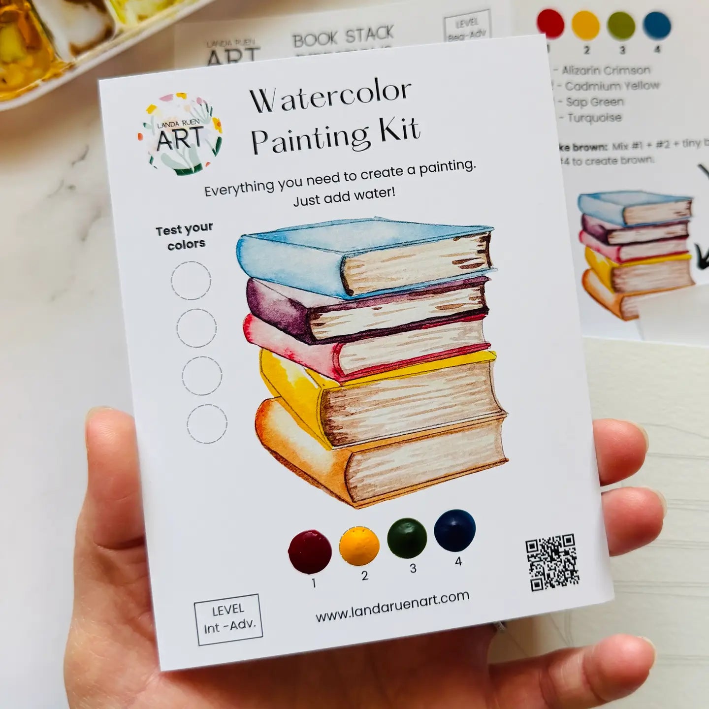 Book Stack Mini Watercolor Kit