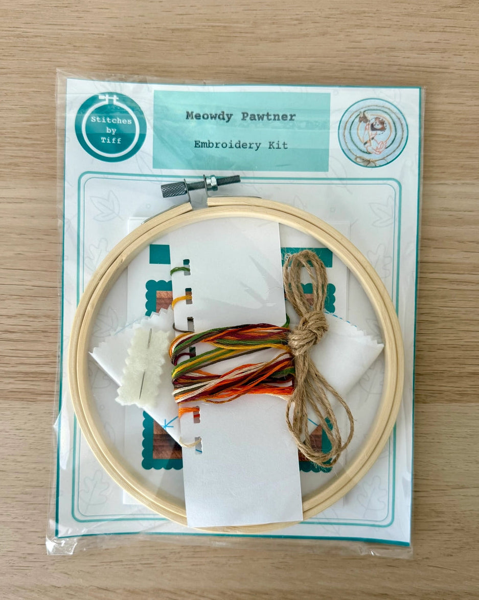 Meowdy Pawtner DIY Embroidery Kit