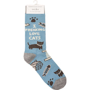 I Freaking Love Cats Socks