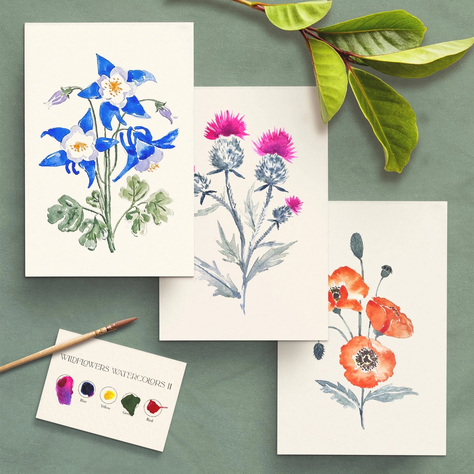 Watercolor Painting Kit : Wildflowers No.2