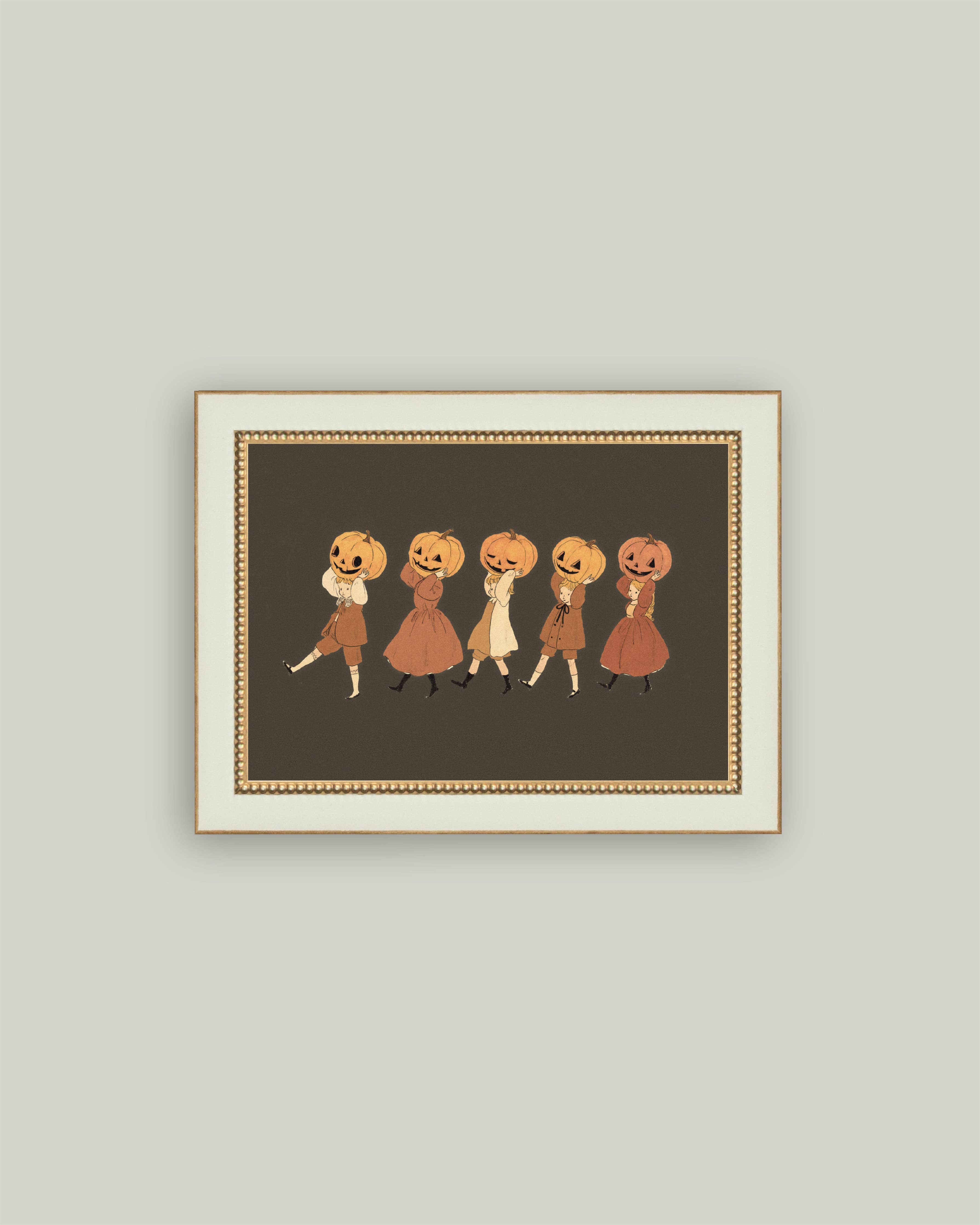 The Pumpkin Parade Framed Art Print: 4x6