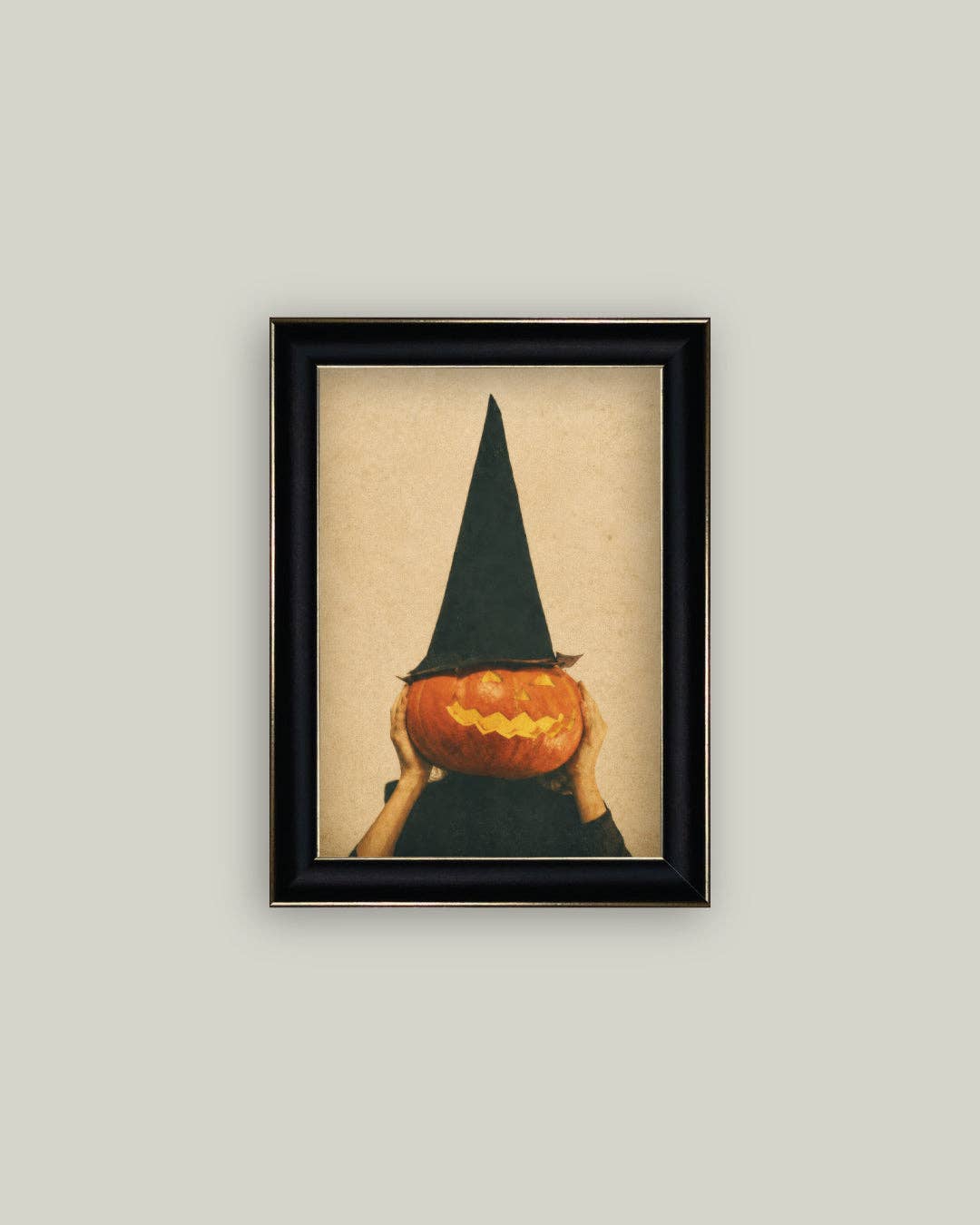 Pumpkin Witch Framed Art Print: 5x7