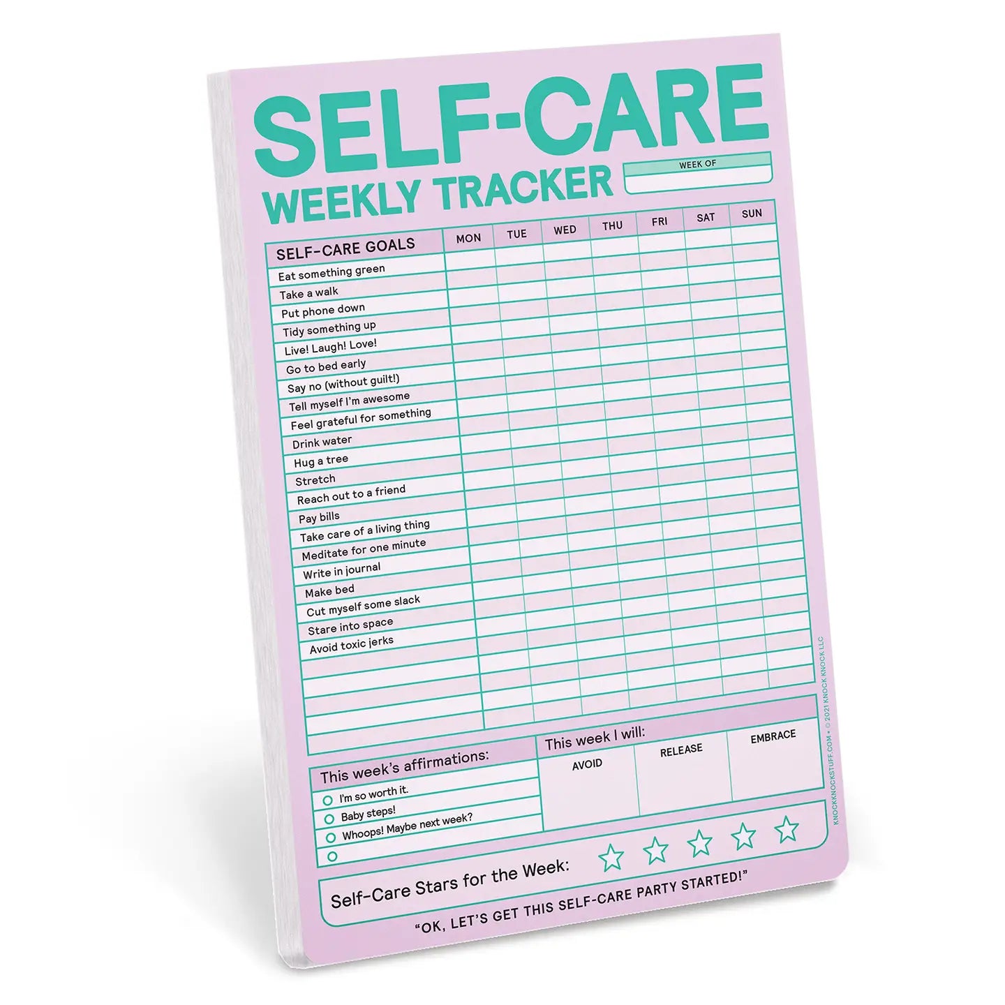 Self-Care Weekly Tracker Notepad