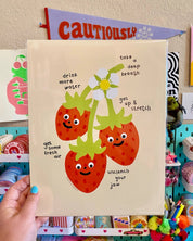 Self-care Strawberries Print (8.5x11)