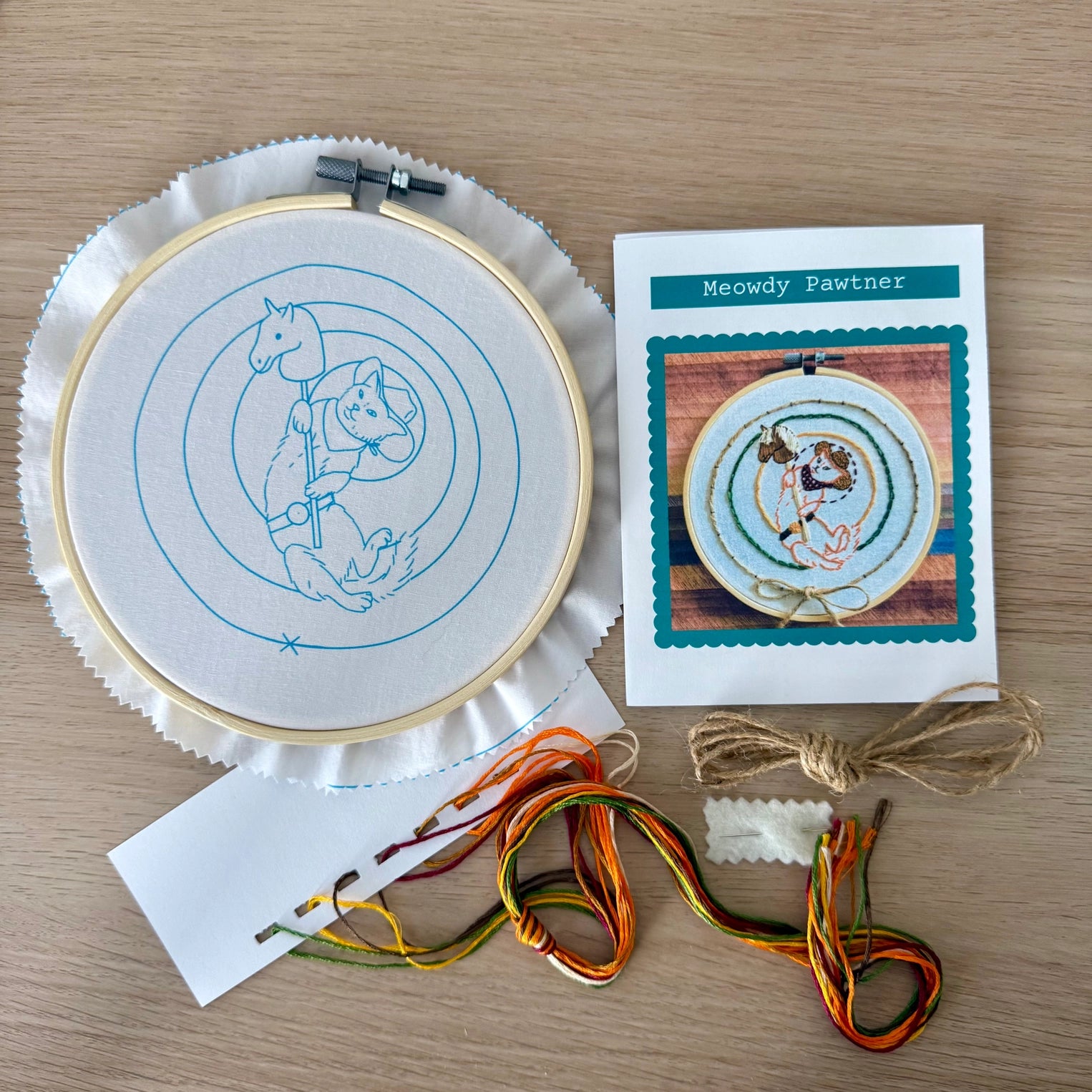 Meowdy Pawtner DIY Embroidery Kit