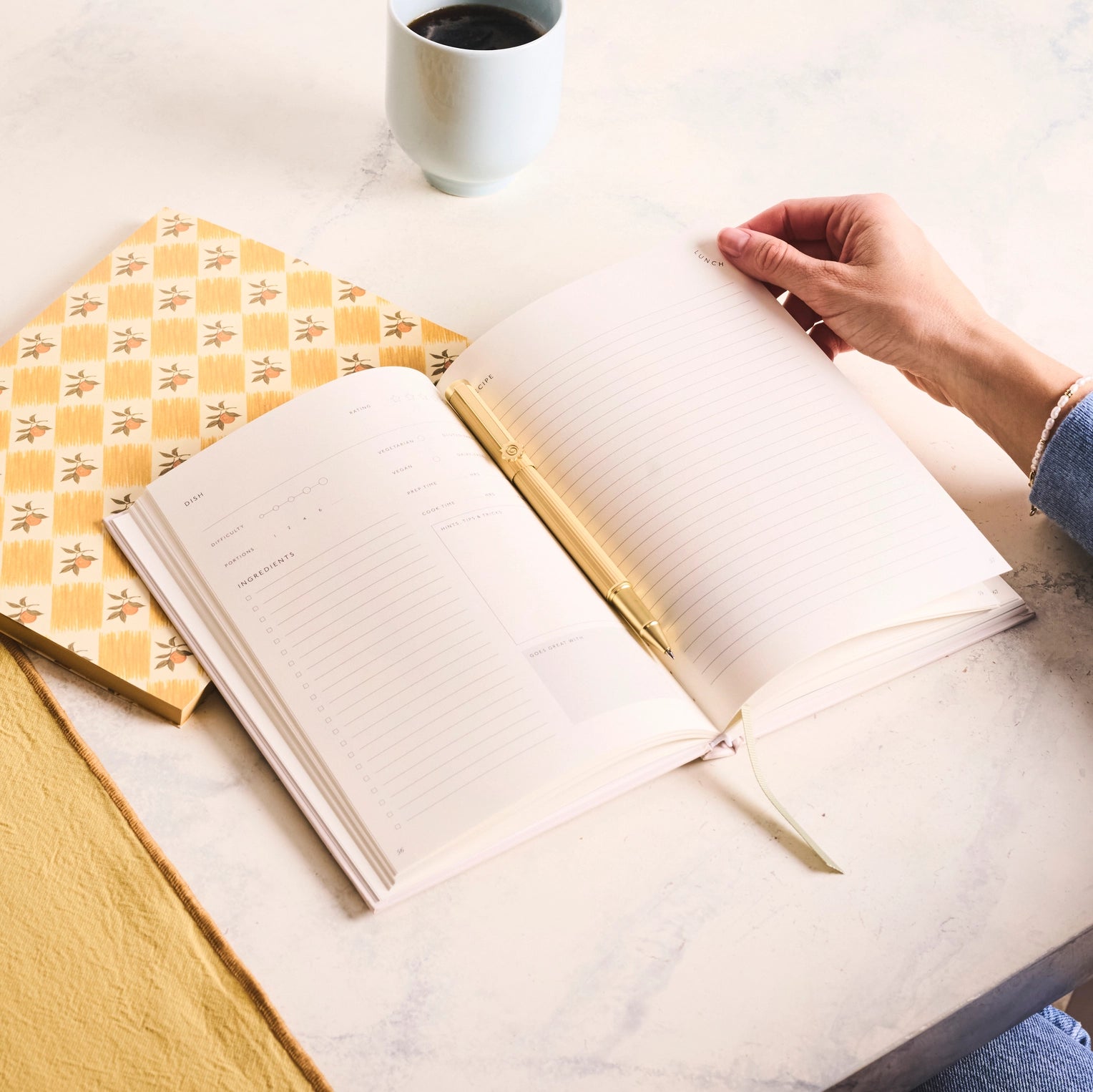 Guided Recipe Journal - Blue Floral