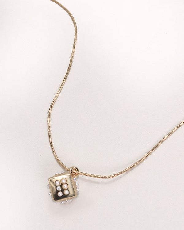 Dice Gold Charm Necklace