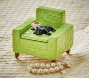 Lounging Cat Chair Trinket Box