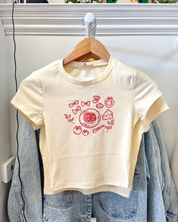 Embroidered Pasta Dinner Women's Baby Fit T-Shirt