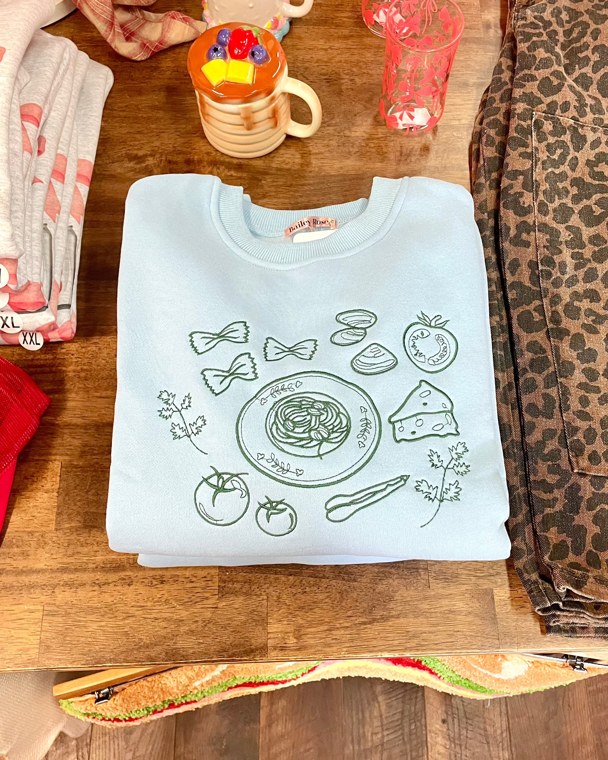 Pasta Dinner Embroidered Sweatshirt