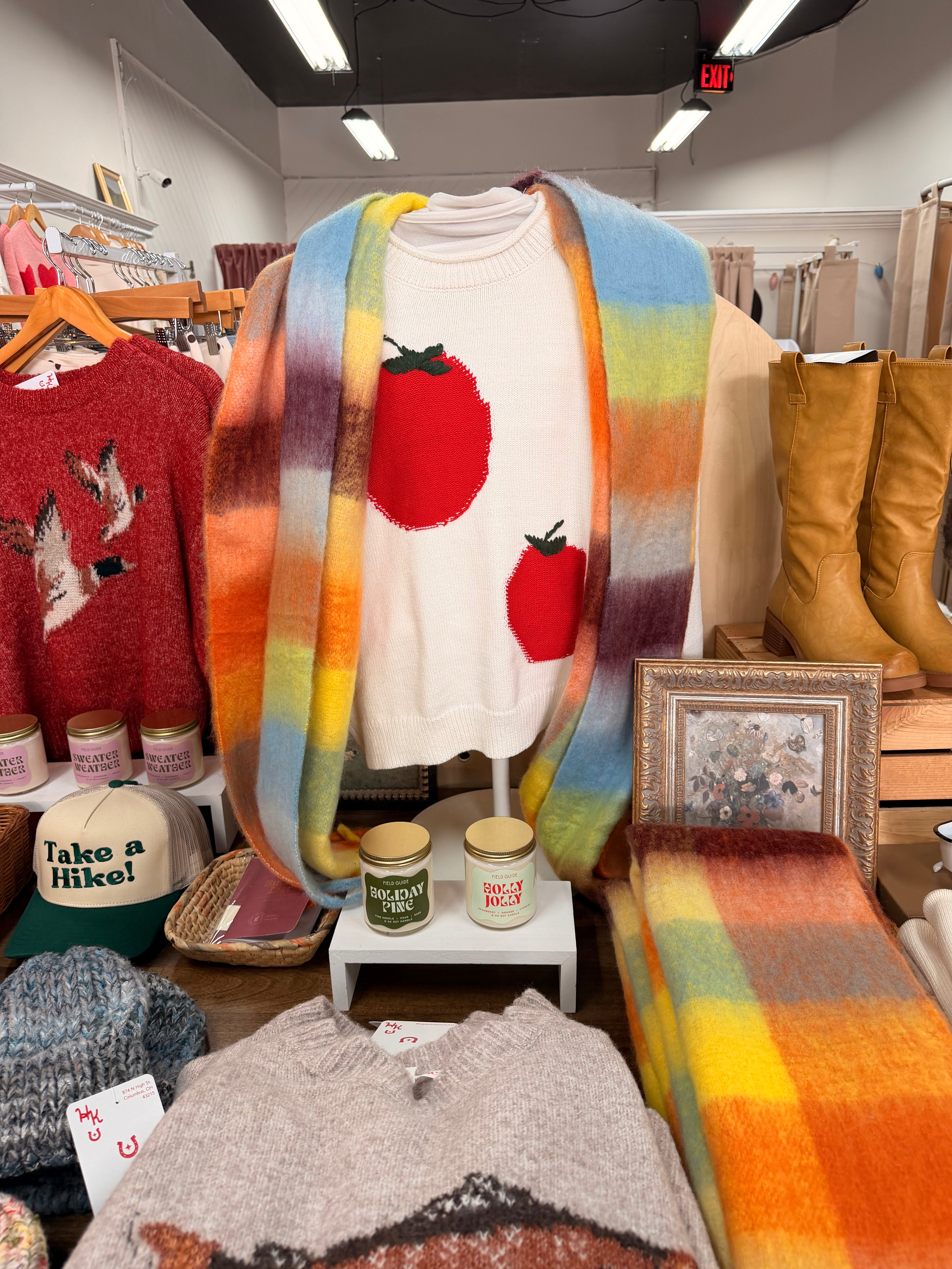 Colorful Plaid Scarf - Warm Tones