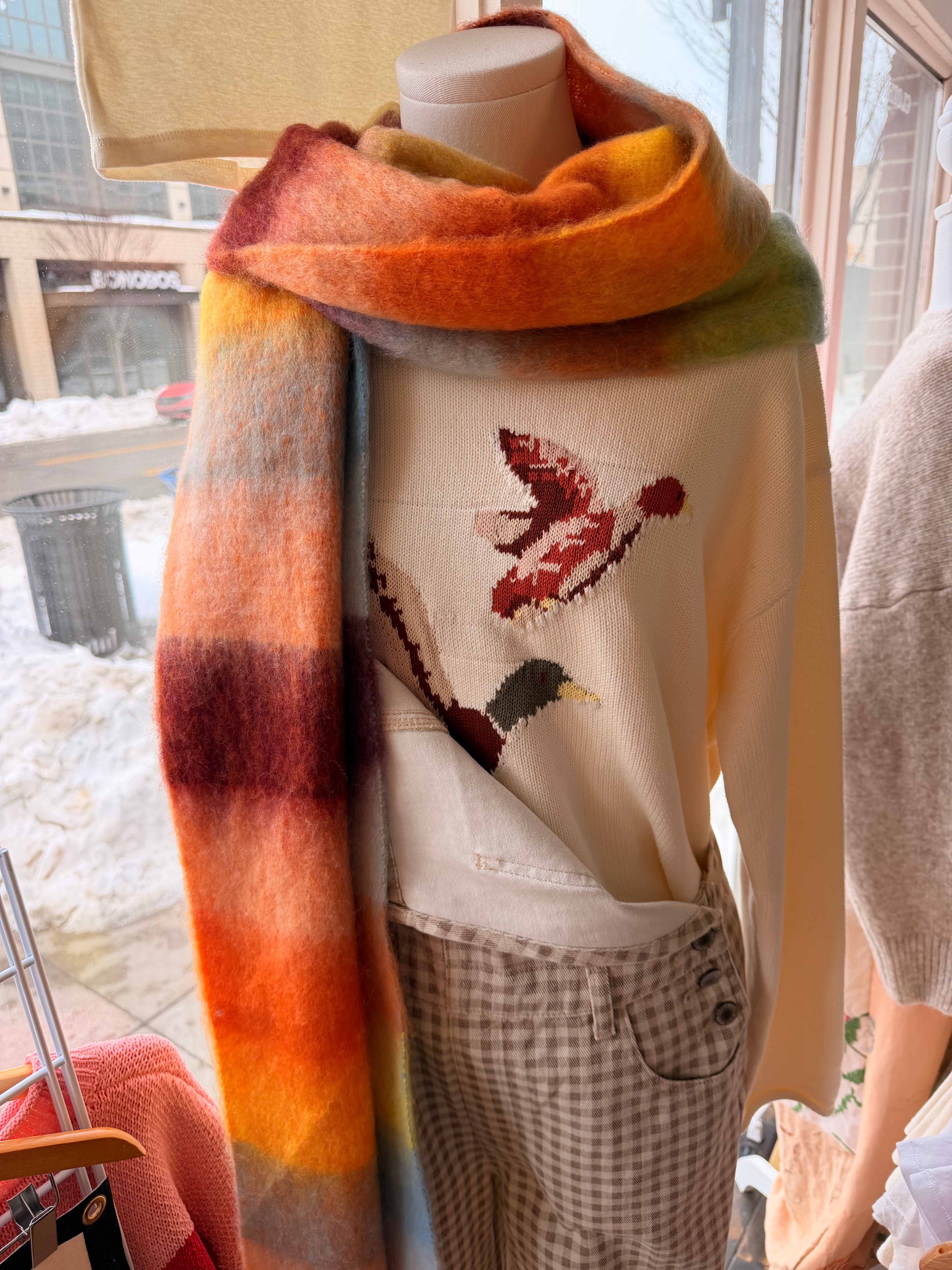 Colorful Plaid Scarf - Warm Tones