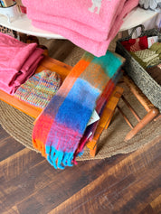 Colorful Plaid Scarf - Cool Tones