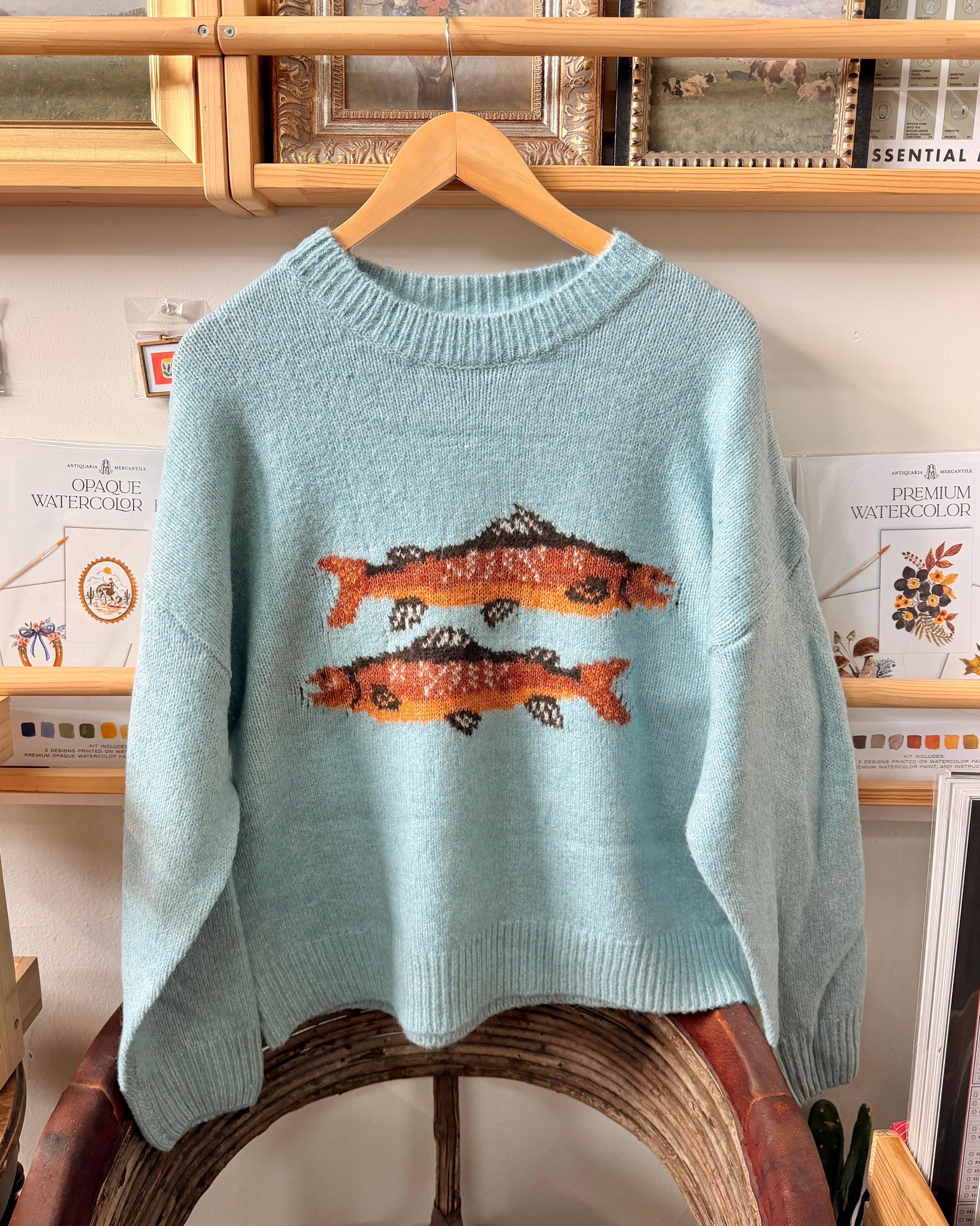Trout Knit Sweater - Light Blue