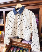 Cropped Polka Dot Navy/Cream Jacket