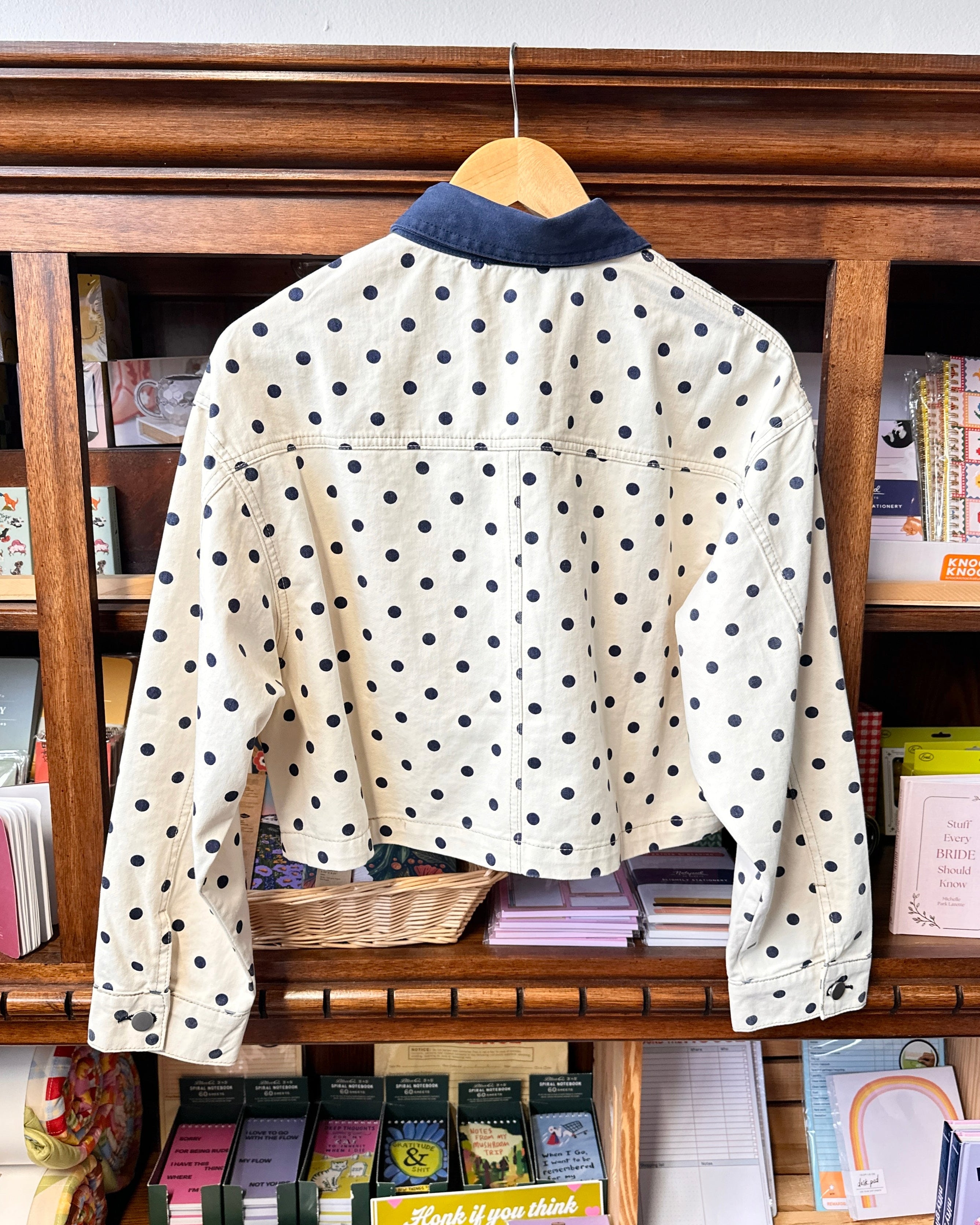 Cropped Polka Dot Navy/Cream Jacket