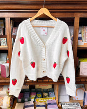 Knit Strawberry Sweater Cardigan