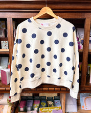 Polka Dot Sweatshirt - Navy/Cream