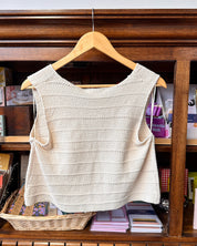 Knit Button Vest - Cream