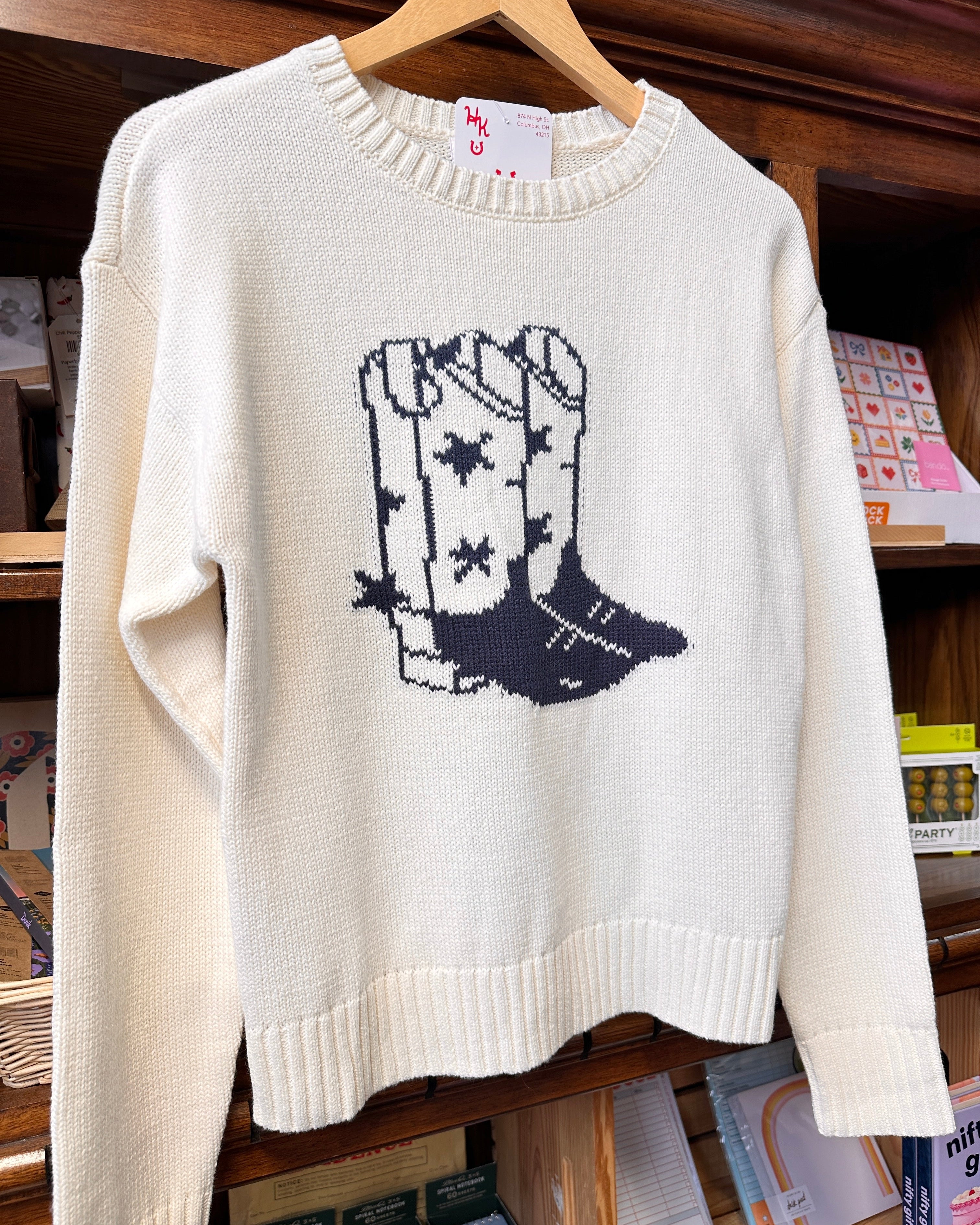 Cowboy Boots Knit Sweater
