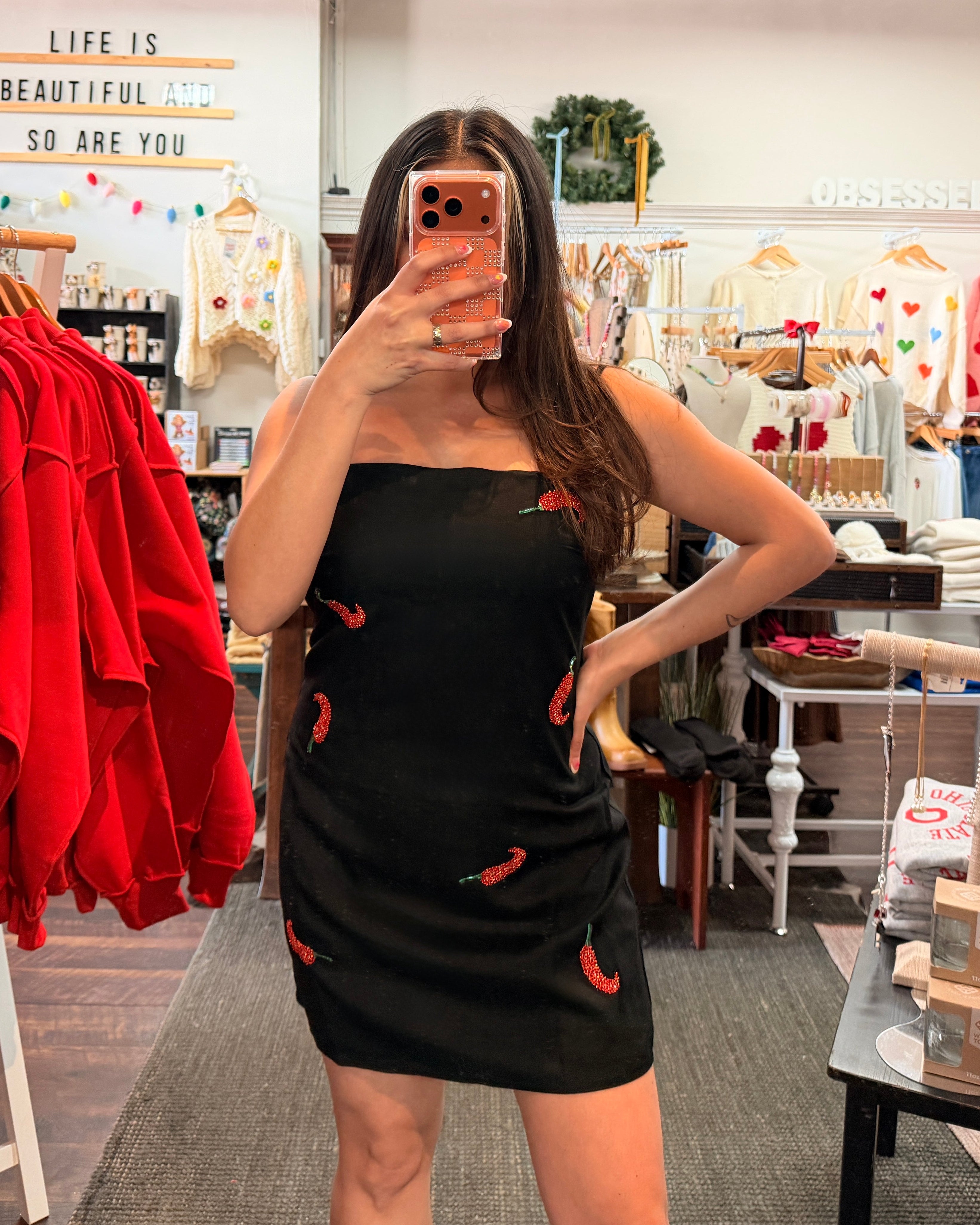 Chili Peppers Beaded Dress