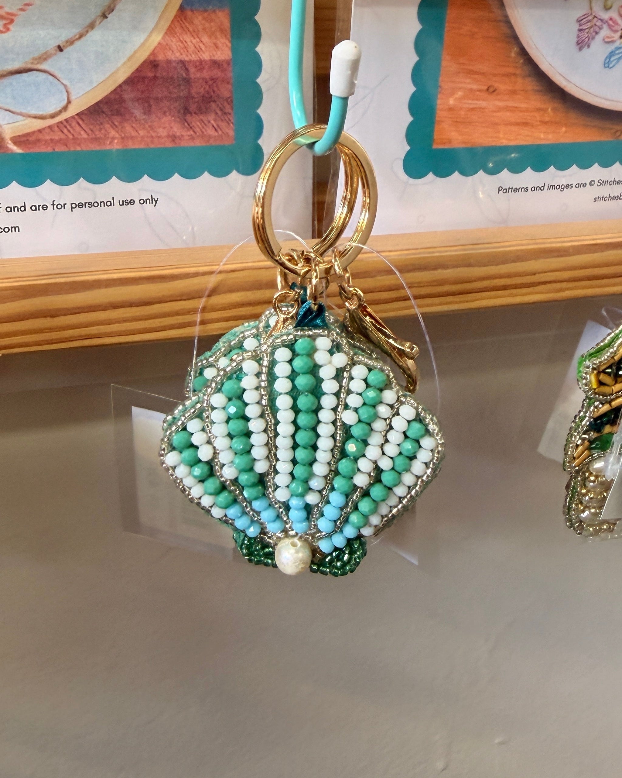 Seashell Beaded Bag Charm