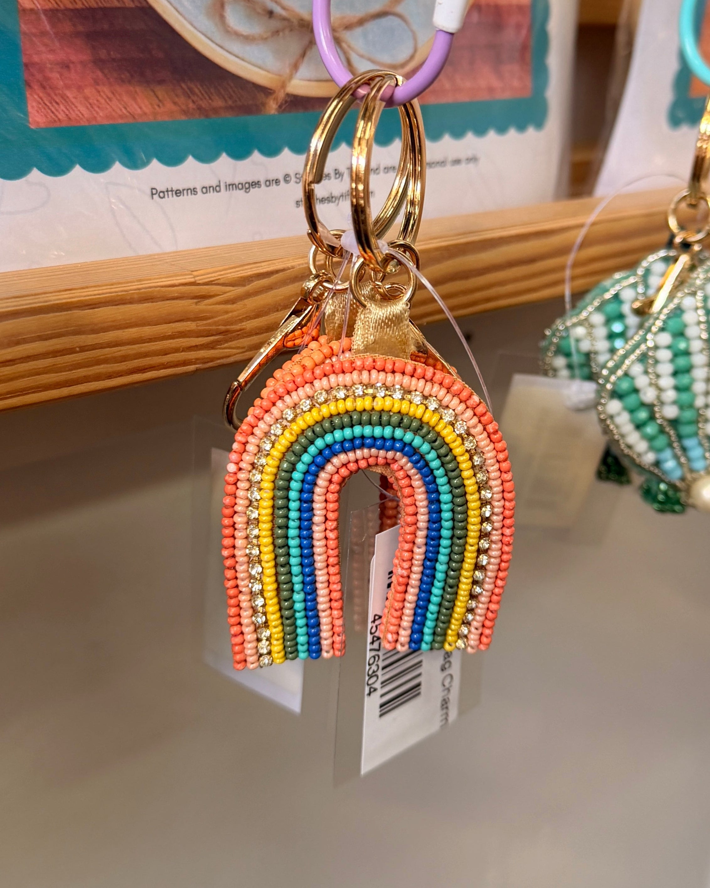 Rainbow Beaded Bag Charm