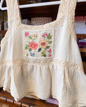Square Neck Floral Print Babydoll Top