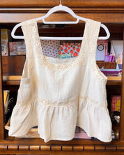 Square Neck Floral Print Babydoll Top