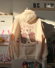 Latte Love Language Embroidered Hoodie