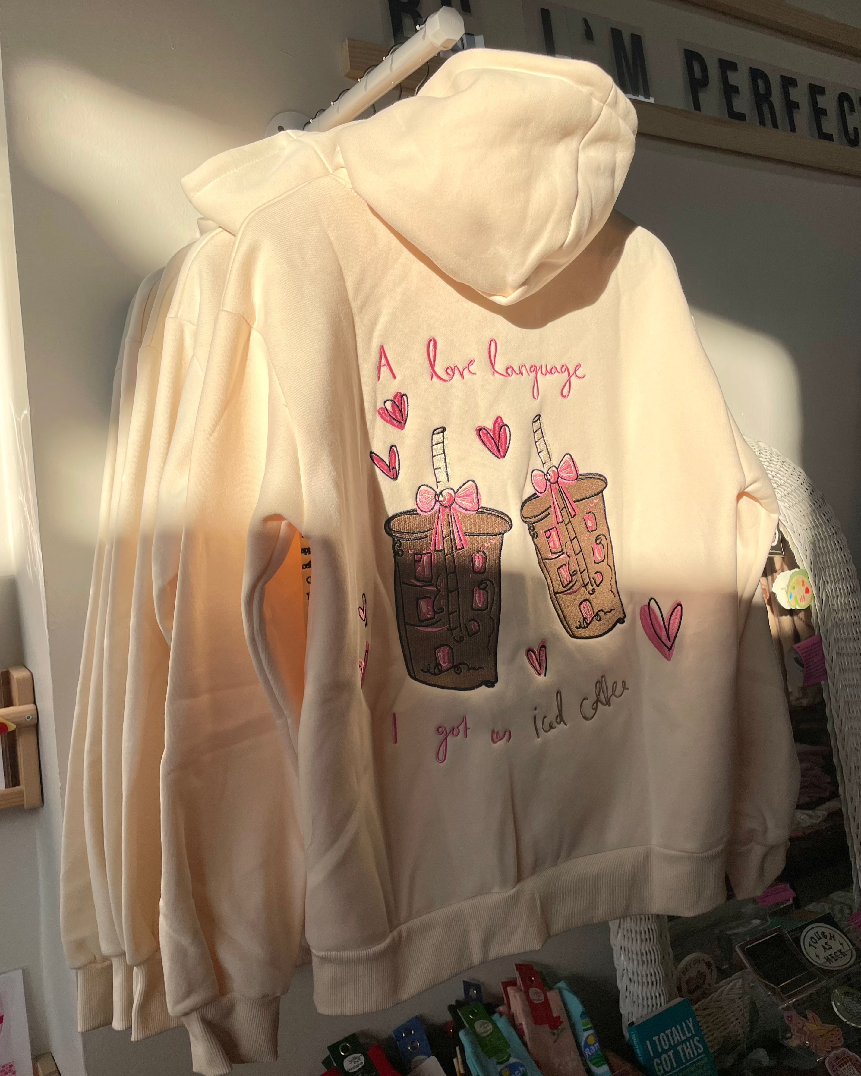 Latte Love Language Embroidered Hoodie