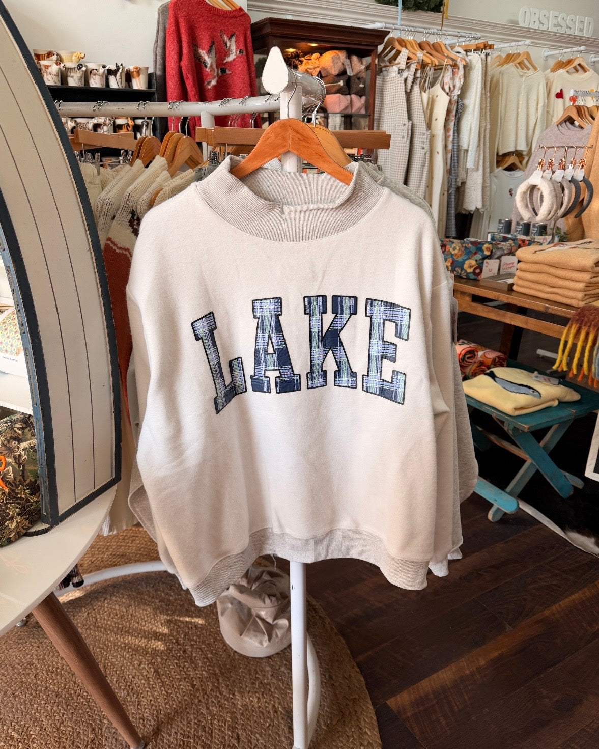 Mountain + Lake Reversible Mockneck Sweatshirt