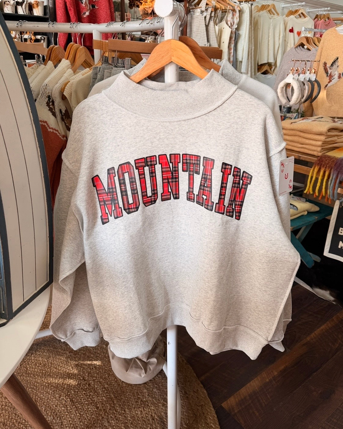 Mountain + Lake Reversible Mockneck Sweatshirt