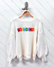 HO HO HO Christmas Sweater - Ivory