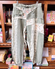 Patchwork Floral Pants - Green