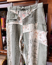 Patchwork Floral Pants - Green